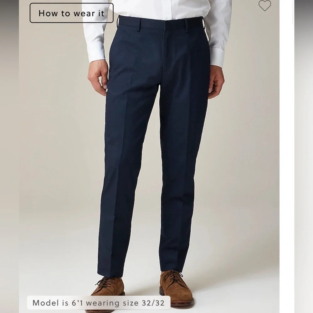 NWT J.Crew Ludlow Slim-fit suit pant in Italian chino 35X32